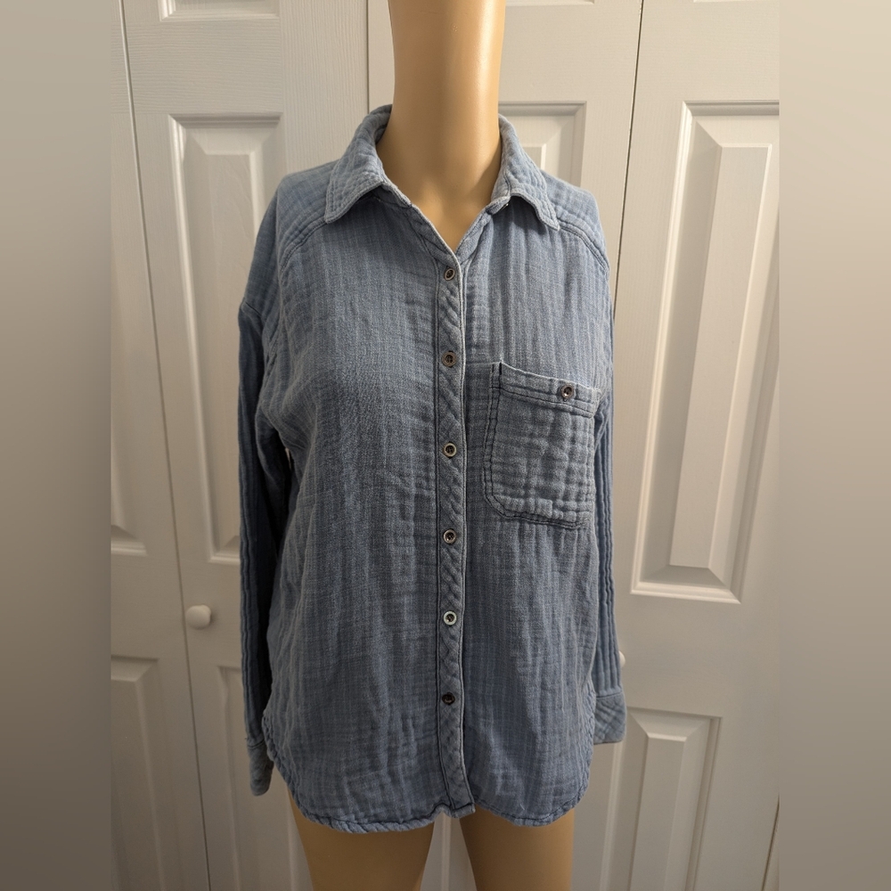 Free People Turn It Around Chambray Shirt Size XS
